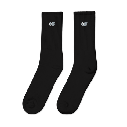 OG Staple Black Embroidered Crew Socks