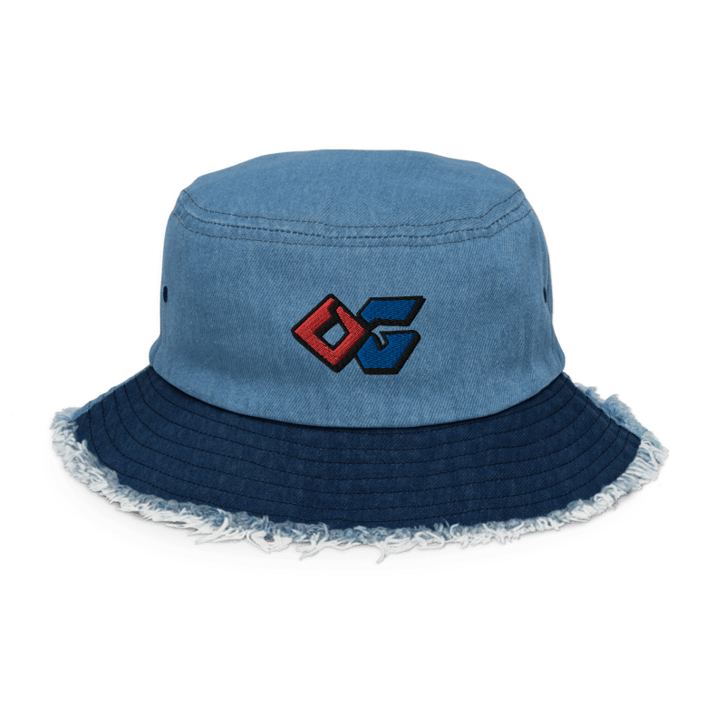 OG  Distressed Denim Blue Bucket Hat