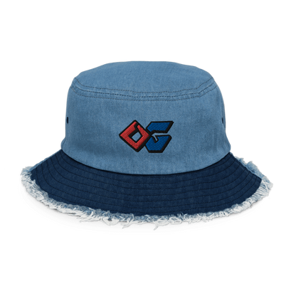 OG  Distressed Denim Blue Bucket Hat