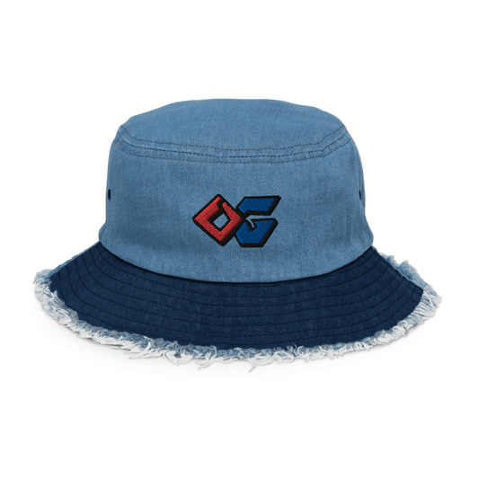 OG  Distressed Denim Blue Bucket Hat