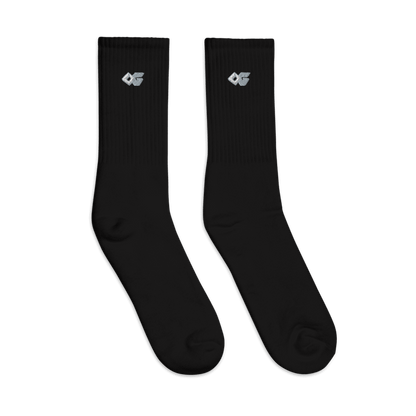 OG Staple Black Embroidered Crew Socks