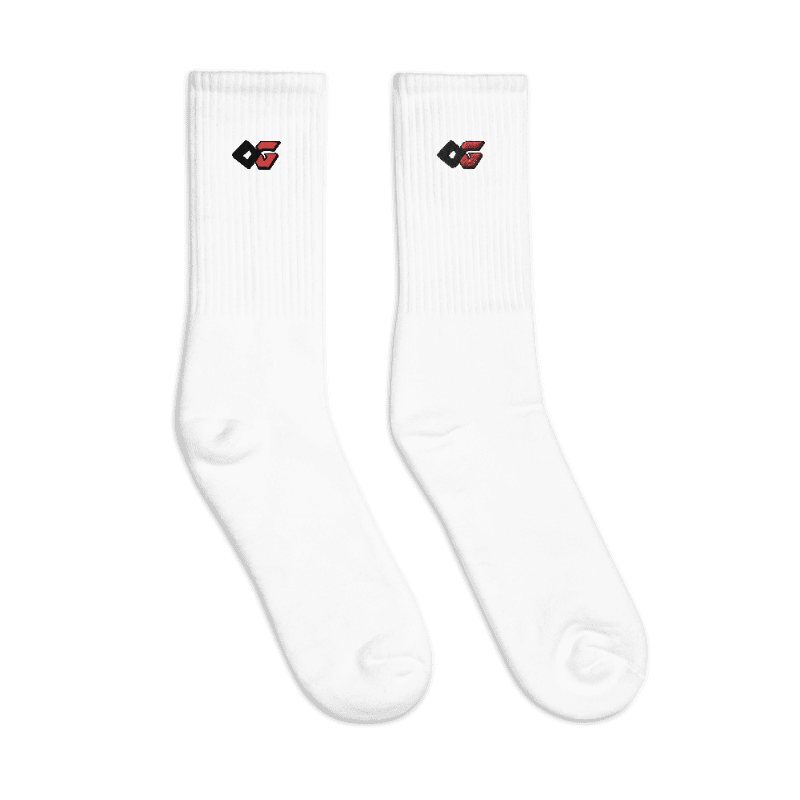 OG Staple white Embroidered Crew Socks