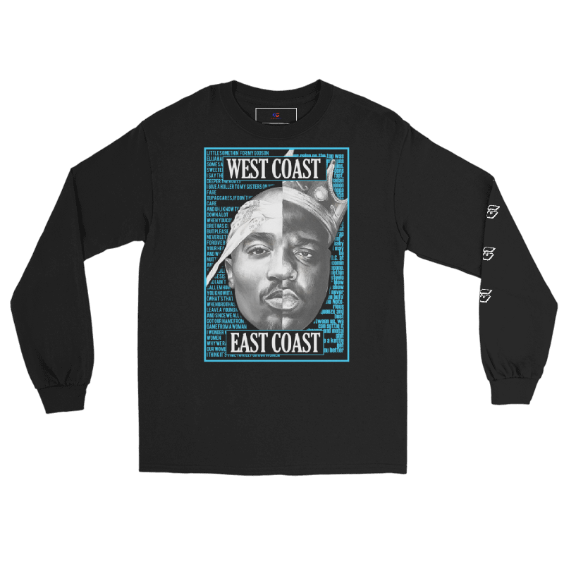 West VS East black long sleeve tee