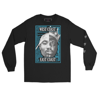 West VS East black long sleeve tee