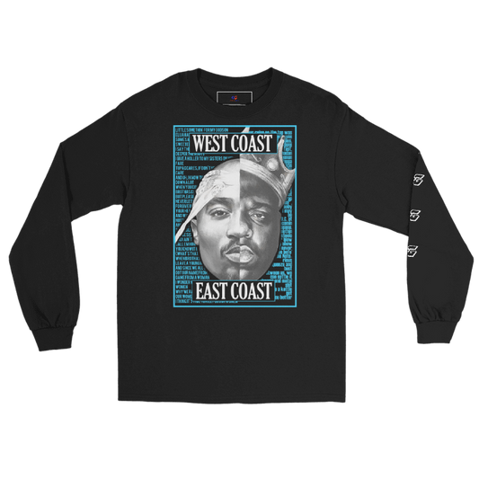 West VS East black long sleeve tee