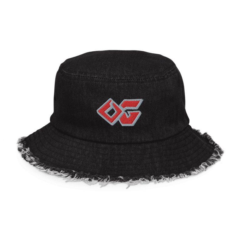 OG Bred Black Distressed Denim Bucket Hat