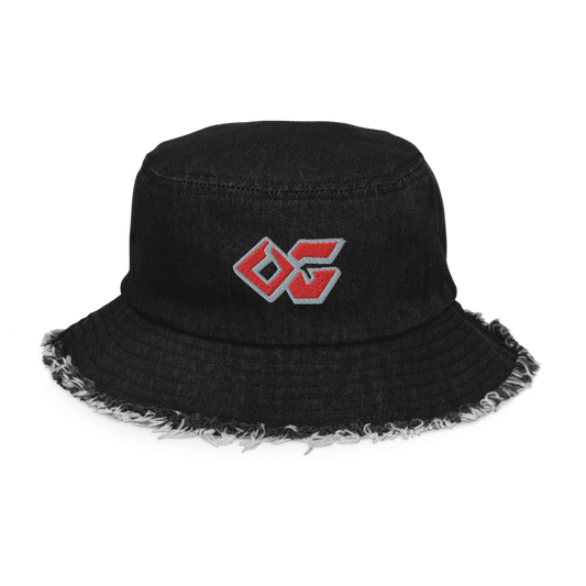 OG Bred Black Distressed Denim Bucket Hat