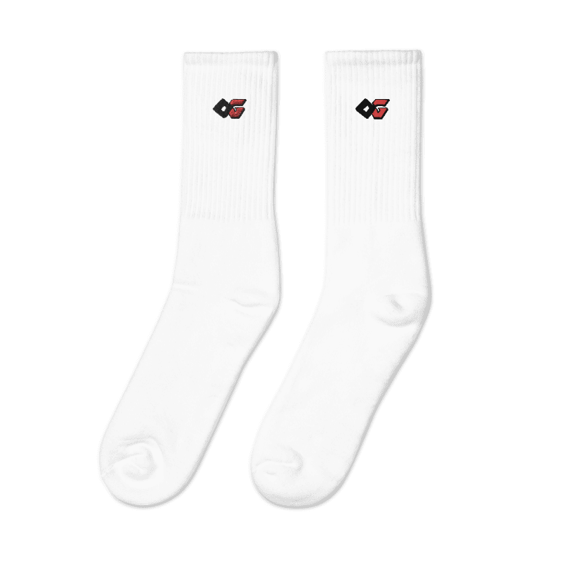 OG Staple white Embroidered Crew Socks