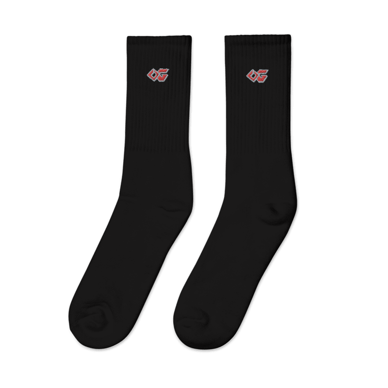 OG Bred Staple Black Embroidered Crew Socks